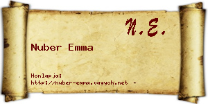 Nuber Emma névjegykártya